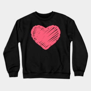 Hand Drawn Chalkboard Heart Shape Crewneck Sweatshirt